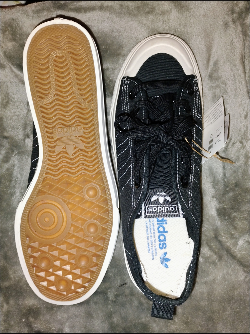 NEW ADIDAS Originals Nizza RF Core Black Sneakers Retro M Size 10 W Size 11.5 - Picture 3 of 5